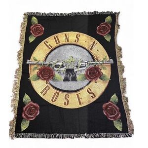 Vintage Guns-N-Roses Woven Throw Blanket Tapestry